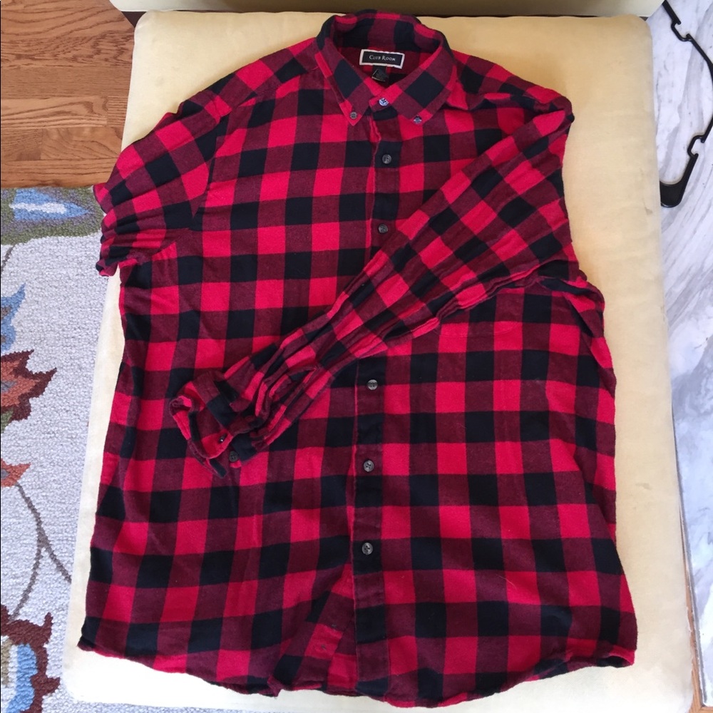 Club Room Black and Red Flannel